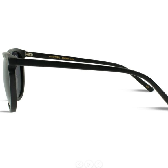 Vint & York Caper Sunglasses Shiny Black with Silver Accents NEW main image 3